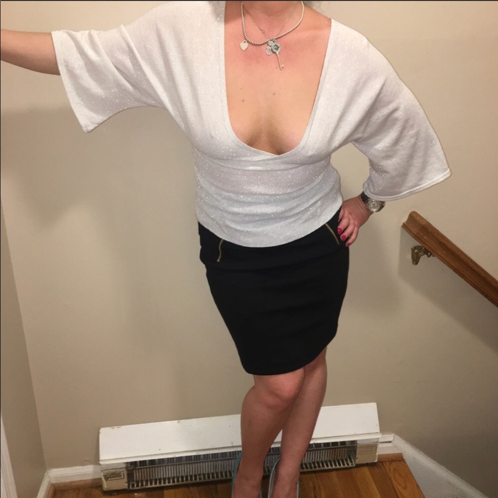 Metallic Batwing Sweater m